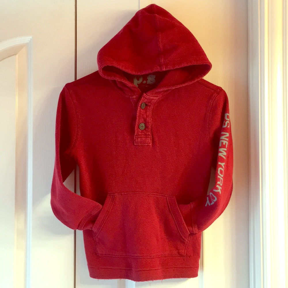 P.s. Aeropostale’s red hoodie button neck size 8